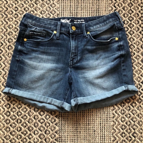 high rise midi shorts